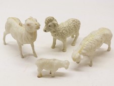 Hard Plastic Celluloid Sheep Lamb Nativity Scene Figurines Lot Christmas D5040