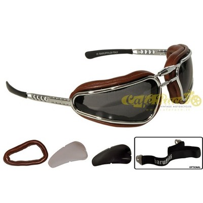 Baruffaldi Easy Rider Metal Glasses With Leather Cushions Chocolate Color