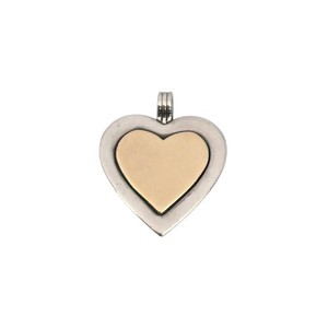 Authentic Tiffany & Co Sterling Silver 18K Gold Plated Heart Pendant #22457