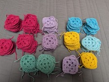 Lot of 120 Handmade Crochet Granny Squares Multicolors 2 3/4"