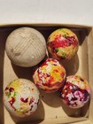 4 Large Antique Speckled Painted Clay & 1 China Handmade Marbles — photo 2