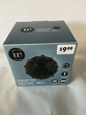 Wayland Square Vibrating Massage Ball Black- 2 Speeds, Trigger Point Surface NEW