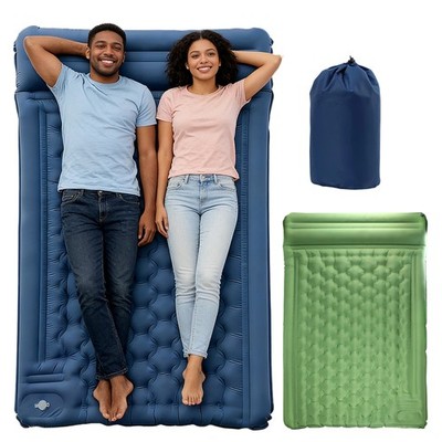 Ergonomische Doppel Isomatte für Camping Reisen Schnell Aufblasbar Mit Fußpumpe