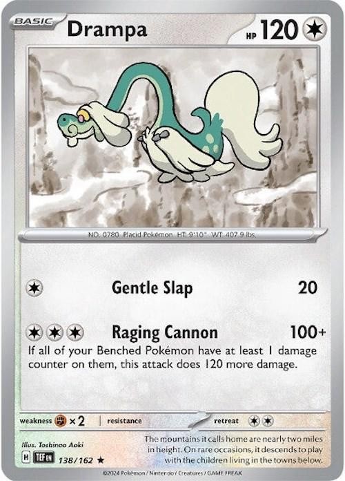 Drampa 138/162 Holo Rare Card Temporal Forces Pokemon TCG NM/M