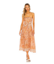 ZIMMERMANN Brighton Dress Size 2/AUS 12/US 8 Strapless Paisley Tie Waist