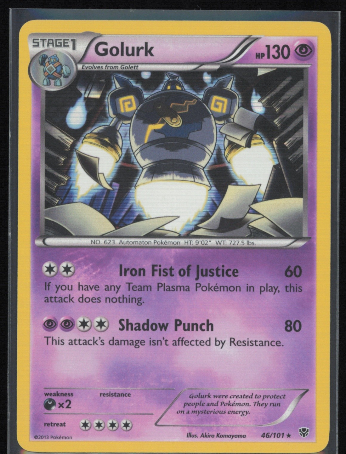 Golurk Laser Beam Holo 46/101 Pokémon BW10: Plasma Blast LP Pokémon Card