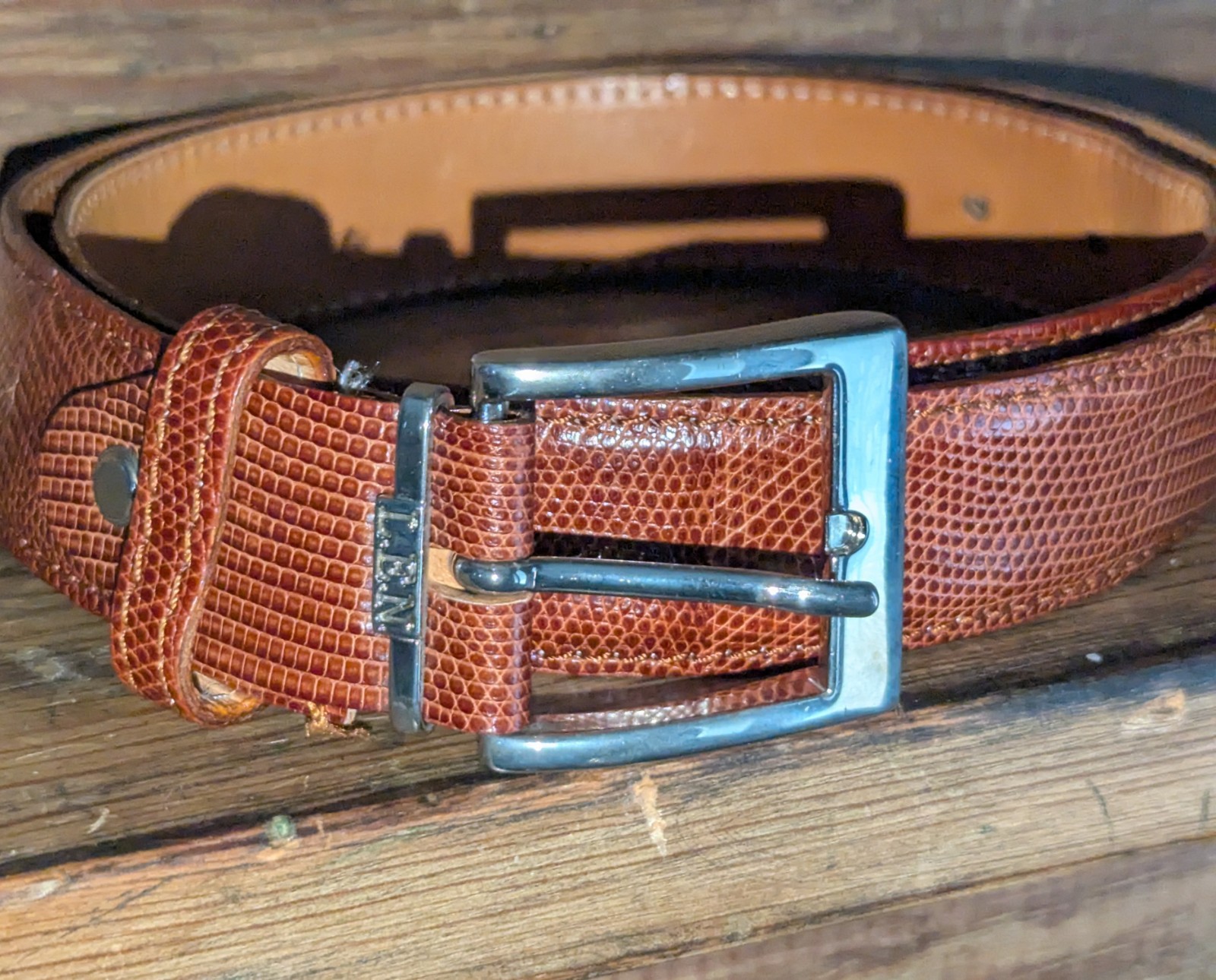 LEN Lifestyle Brown JAVA / Ring LIZARD Leather Sz… - image 9