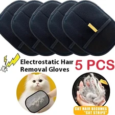 5PC Electrostatic Pet Hair Removal Gloves Brush Double-sided Pet Grooming Gloves