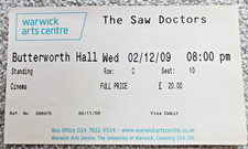 The Saw Doctors original concert tour ticket 2009 Irish Folk Music Memorabilia