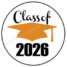 CLASS OF 2026 ORANGE GRADUATION ENVELOPE SEALS LABELS STICKERS