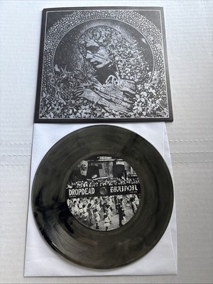 Dropdead / Brainoil - Split 7'' CLEAR BLACK VINYL Armageddon Label Hardcore