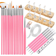 Nail Stand for Press on with Nail Art Brushes Nail Holder for Painting Practice