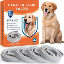 25" Adjustable Flea Tick Collar for Dogs Waterproof 8 Month Protection 1 Pack
