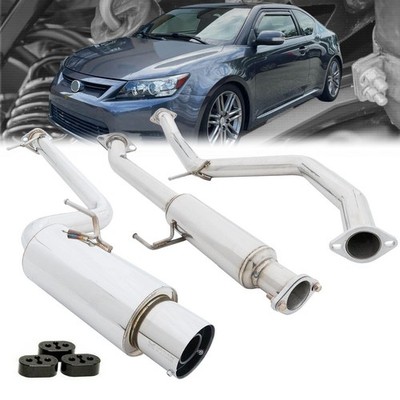 Megan Drift Spec Stainless Catback Exhaust System Polish Tip For 11-16 Scion tC