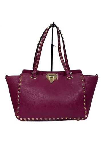 VALENTINO GARAVANI shoulder bag leather Pink Used