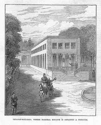 TRIANON SOUS BOIS Wo Marschall Bazaine inhaftiert wurde - antiker Druck 1873