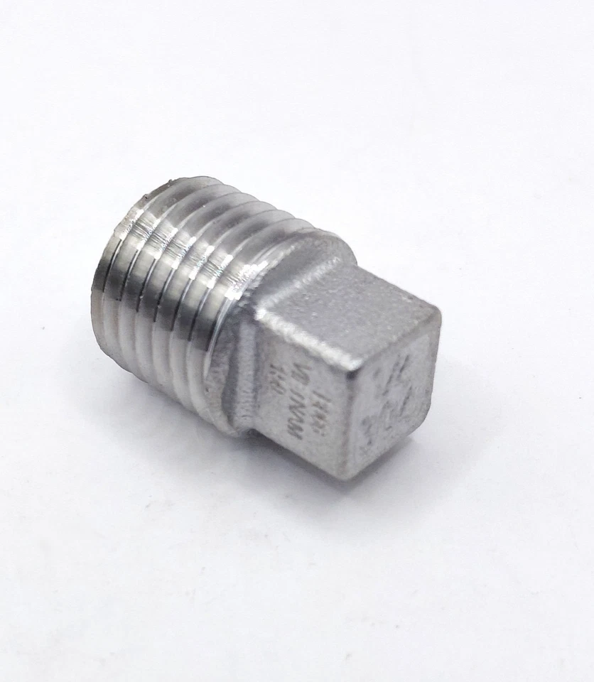 1/4" 150 Threaded (NPT) Square Head Plug 304 Stainless Steel - Image 2 of 4
