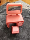 Vintage 1977 Pink Barbie Dream Vanity (3 working drawers) with Mirror & Stool