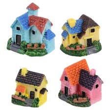 Healifty House Miniatures, Resin Micro Landscape Figurines Accessories Dollho...