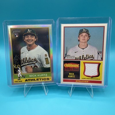2025 Topps Heritage High Number - Nick Kurtz Refractor and game used patch