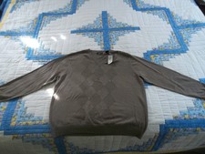 NWT: Van Heusen Cotton Vneck Sweater: Mens L: Fawn Marl: Subltle Argile