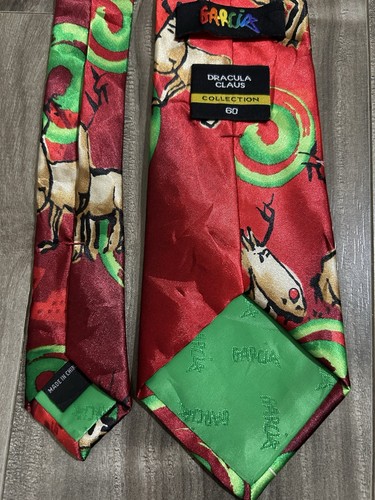 J Jerry Garcia Men’s Silk Necktie Holiday Reindeer Multicolor W 3.4” L 60” - Picture 3 of 7