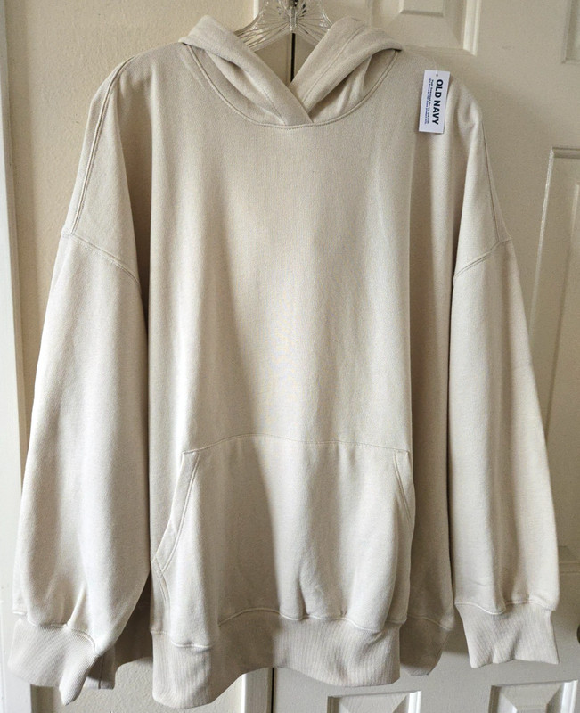 Vanilla Bone Sand Oversized Pullover Hood Sweatshirt 2XL 3X 22 24 XXL 2X