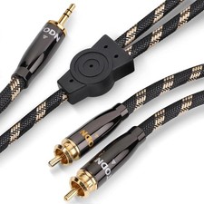 TODN HiFi 3.5mm to RCA Audio Cable Audiophile 4.9ft/1.5m, 2RCA Max