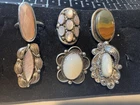 Vintage Lot Of Six sterling silver Native American Rings