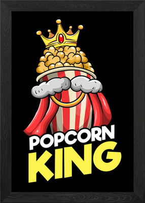Popcorn King Framed Wall Art Poster Canvas Print Picture