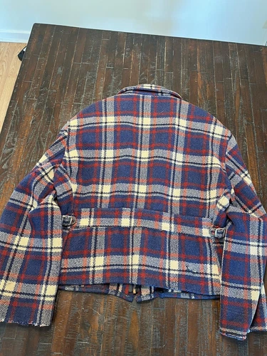 1940s Vintage WW2 Sportclad Plaid Cinch-Back Short Wool Jacket Antique Workwear - Picture 2 of 24