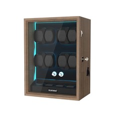 LED Automatic 8 Watch Winder with 4 Extra Storage Box with Quiet Mabuchi Motors