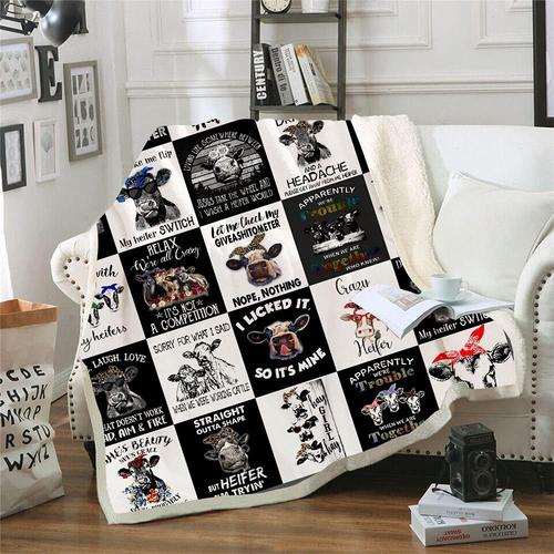 Cow Print Blanket Cow Decor Bedding Throw Blanket for Girl Women Valentine'S Bir - Picture 8 of 12