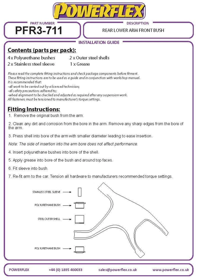 Powerflex Road Serie Posteriore Inferiore Braccio Spazzole Per di Audi A6 (11 A) - Immagine 3 di 4