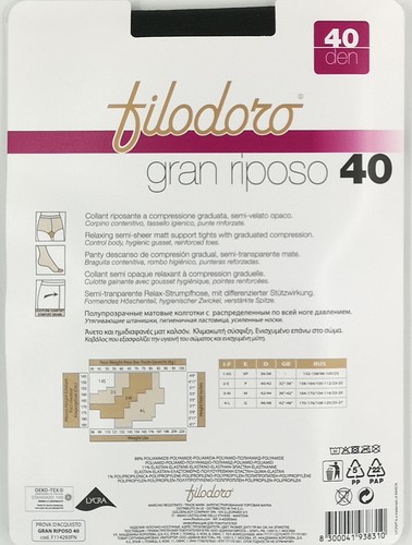 Filodoro Womens Graduated Compression Semi-Vel Tights Great Rest 40 Den 6 Pairs  - Picture 3 of 7