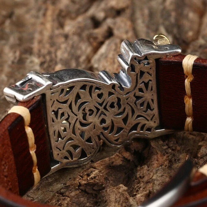 A24 Armband Pixiu Fabelwesen drehbare Dzi-PerleTürkis Stil B Silber 925 Leder - Bild 3 von 4