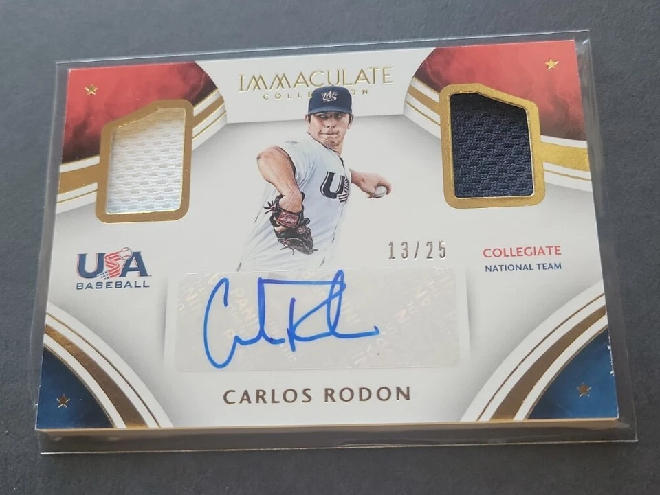 Carlos Rodon 2016 Panini Immaculate USA Duel Patch Auto #13/25 RPA Rookie Yankee - Image 2 of 4