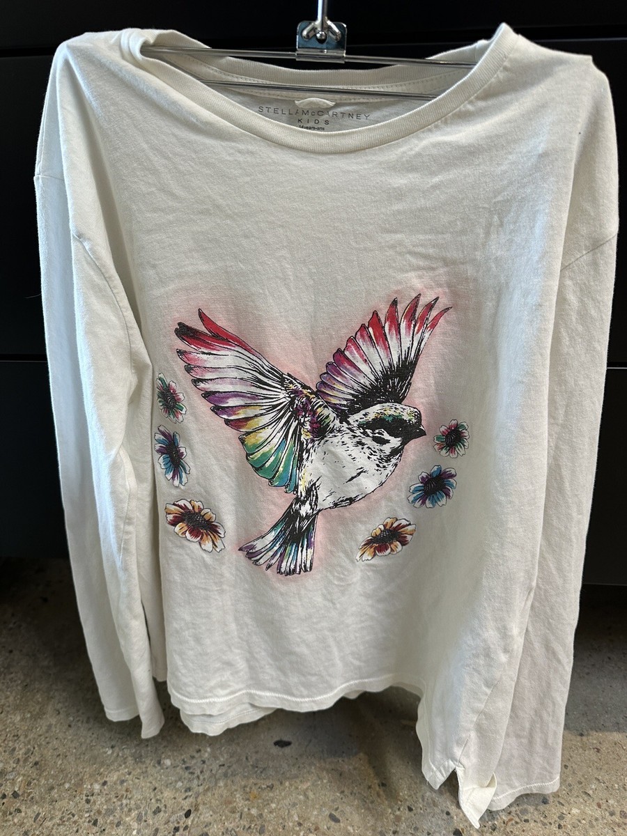 STELLA McCARTNEY シルク100% バードプリントシャツ　植物　鳥 STELLA McCARTNEY シルク100% バードプリントシャツ 植物 鳥