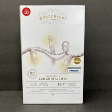 WONDERSHOP 60ct LED Smooth Mini Christmas String Lights Warm White by Philips
