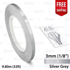 SILVER GRAY 1/8" 3mm Roll PIN STRIPE Car Striping Line TAPE Decal Vinyl Sticker