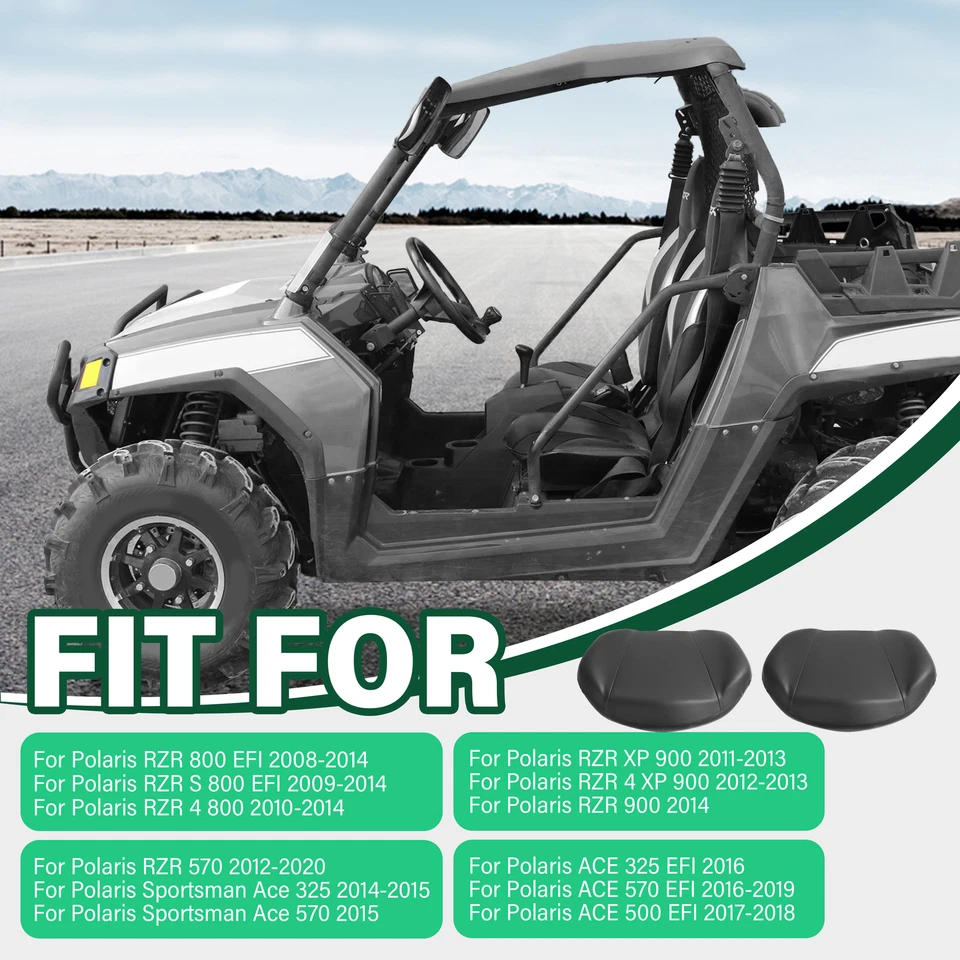 For Polaris RZR S 800 EFI 2008-2014 2 x Black Base Bottom Seat #2685956 XP 900 - Image 2 of 4