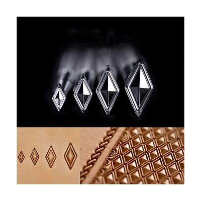 Diamond Stamps 3D Geometric Pattern Leather Stamps - One Piece or Set of 4 Le...