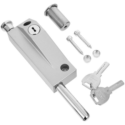  Gate Latch Bolts Plug Automatic Revolving Door Lock Silver Child