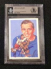 Ed Giacomin Signed New York Rangers Hall Of Fame Card #259 Beckett Certified