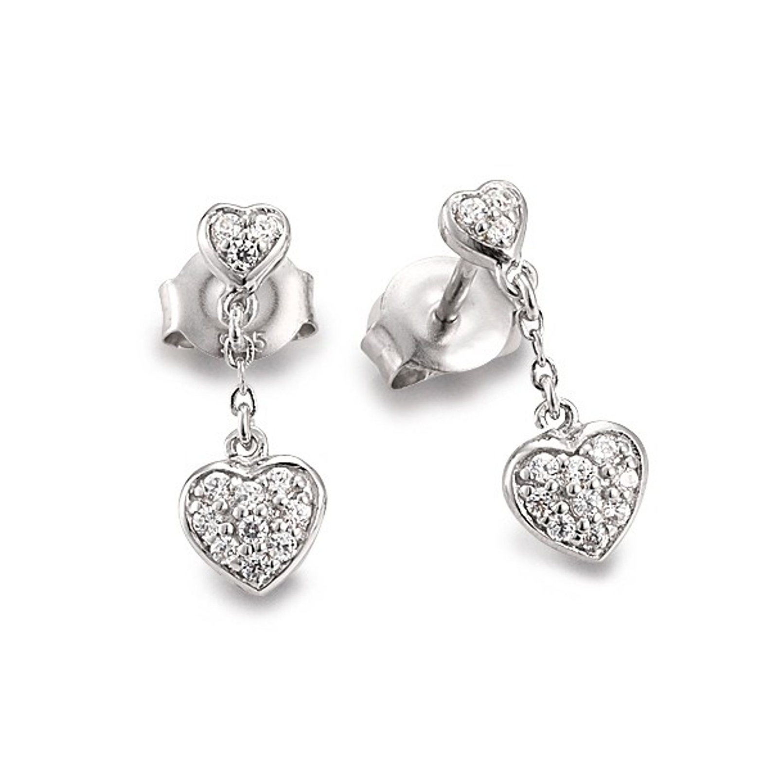 женские серьги gooix сердце из стерлингового серебра 925 пробы с белым кубическим цирконием 937-1206 4590₽