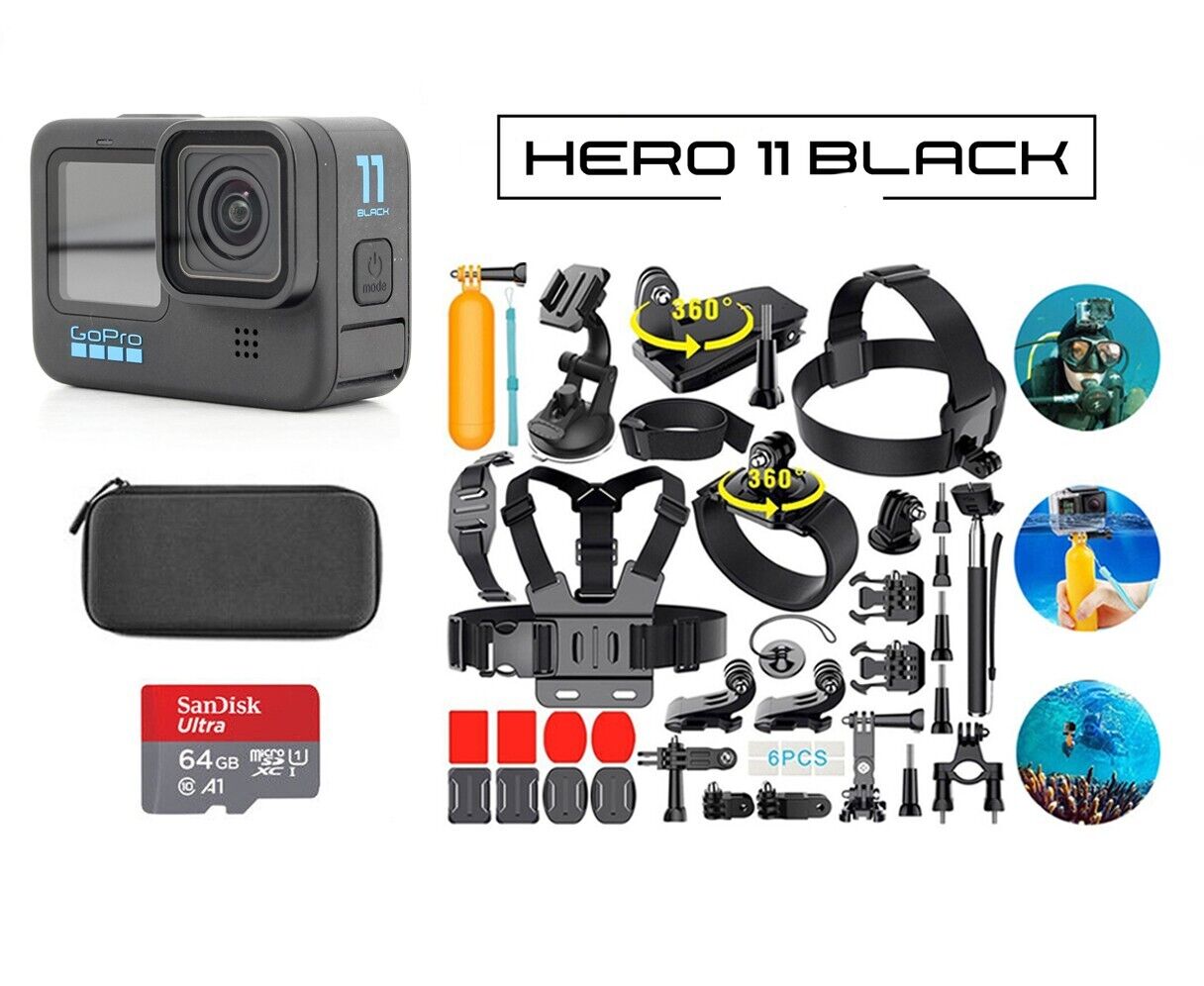 GoPro HERO11 Black 24.7MP 5K Waterproof HyperSmooth 5.0 Camera + Adventure  Pack