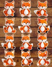 Fox Plushie Die Cut Vinyl Stickers Set Scrapbooking Laptop Waterbottle