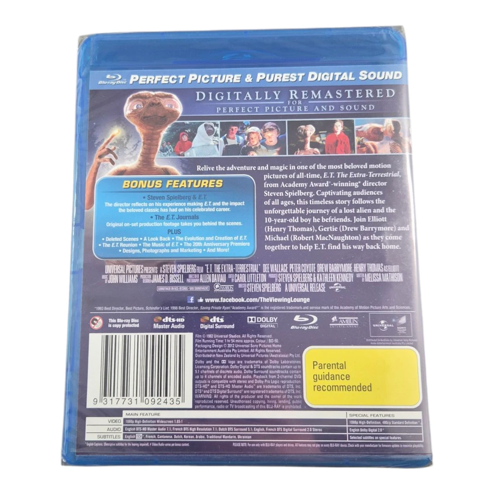 E.T. The Extra-Terrestrial Blu-ray NEW (Region B Australia) - Image 2 of 2