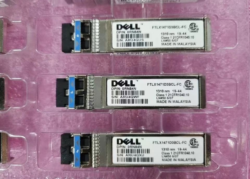Lot of 2 DELL FTLX1471D3BCL-FC 0RN84N SFP-10G-LR SFP+LR 1310nm LC 10km SMF - Image 2 of 2