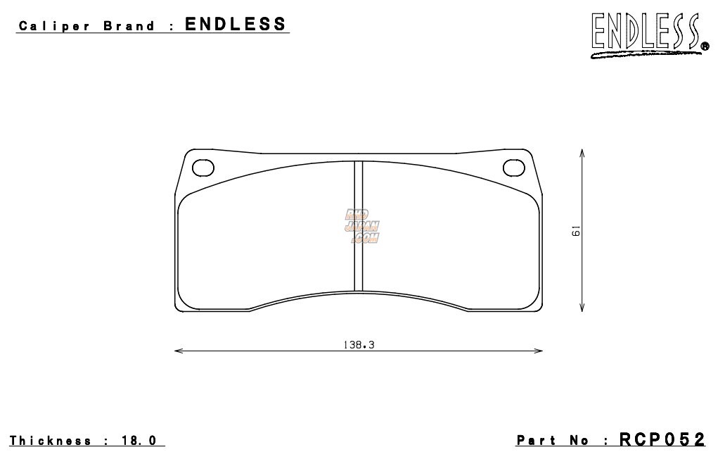 ENDLESS Genuine OEM SSM PLUS BRAKE PAD FOR ENDLESS CALIPER RCP052